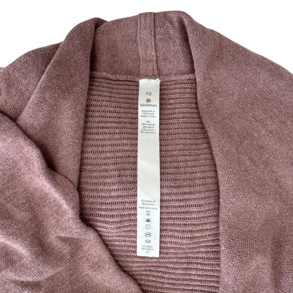 Lululemon Sundown Sweater Wrap Soft Sand Hooded Cardigan - Picture 7 of 8